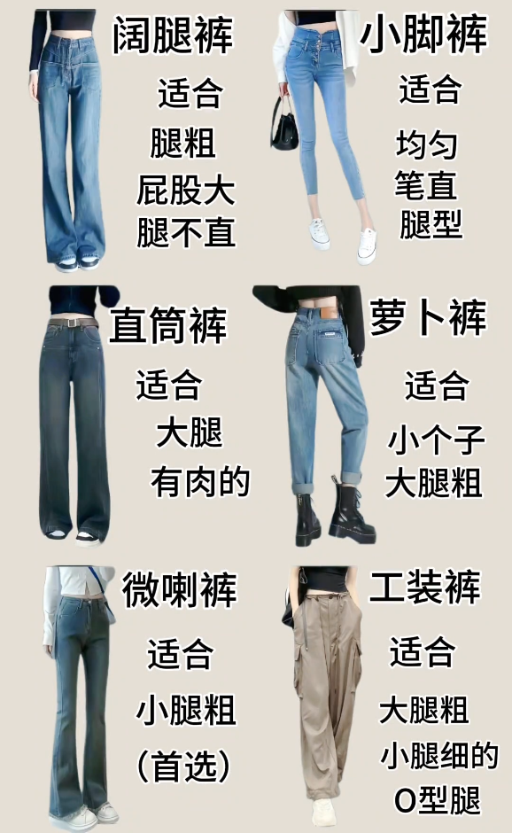 不同身材的女生所适合的不同裤子一览www.3hqz.com